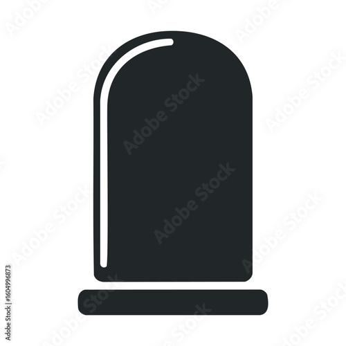Black headstone icon on white background symbolizing memorial and remembrance