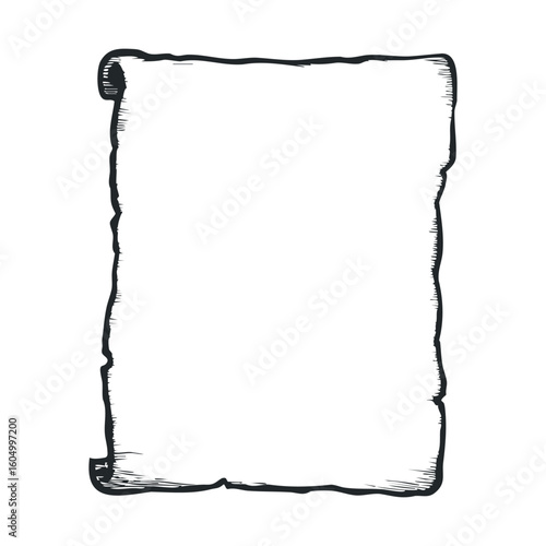 Blank vintage scroll outline with decorative border design