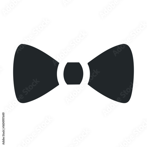 Simple black bow tie icon on white background