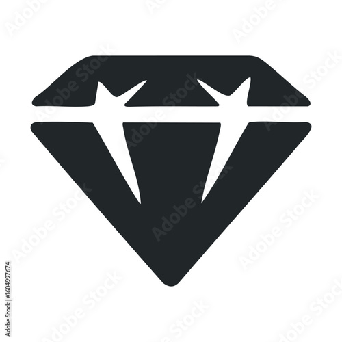 Black diamond icon symbolizing luxury and sophistication