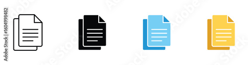 Document icon set , Paper icon. File Icon , vector illustration . 
