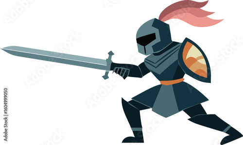 soldier cartoon knight with sword