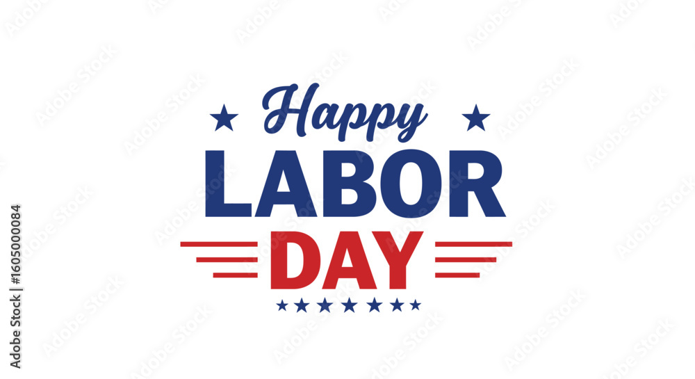 Fototapeta premium Happy Labor Day Celebration with Stars and Stripes in Patriotic Colors
