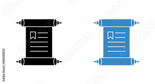 Ancient Scroll with Marker Icon