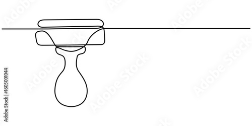 continuous one line drawing rubber stamp.one line drawn stamp icon. approval stamp, ink stamp, validation mark. single line vector illustration. 