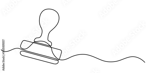 continuous one line drawing rubber stamp.one line drawn stamp icon. approval stamp, ink stamp, validation mark. single line vector illustration. 