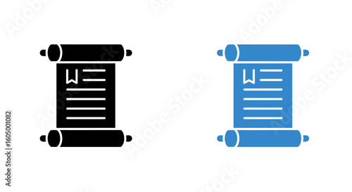 Ancient Scroll Icon in Two Colors
