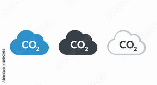 Carbon Dioxide and Oxygen Cloud Icons