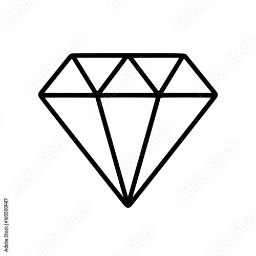 Diamond Shape Line Icon Vector Illustration
