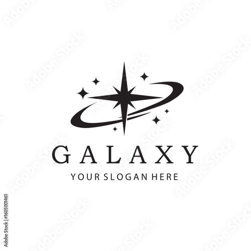 monochrome space galaxy icon isolated on white background