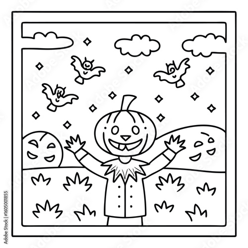 Spooky Pals – Cute and Easy Halloween Coloring Pages for Kids and Adults | Fun Bold Line Halloween Clipart | Ghost, Pumpkin, Witch, Bat Illustrations in Vector and Printable Format