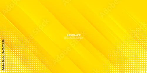 Abstract modern bright yellow gradient background whit white dot. Trendy simple diagonal dynamic geometric stripes vector design with shine lines and shadow