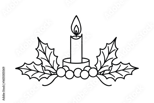 Wallpaper Mural Festive Candle Centerpiece With Holly Torontodigital.ca