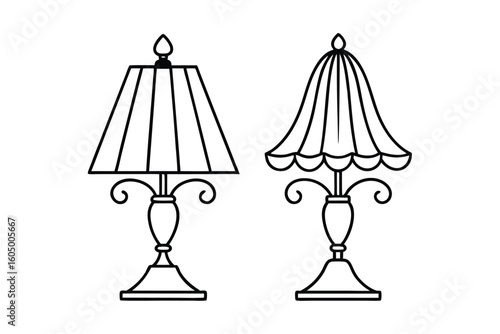 Vintage Table Lamps With Decorative Lampshades