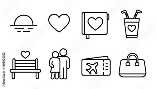 Romantic Getaway Icons