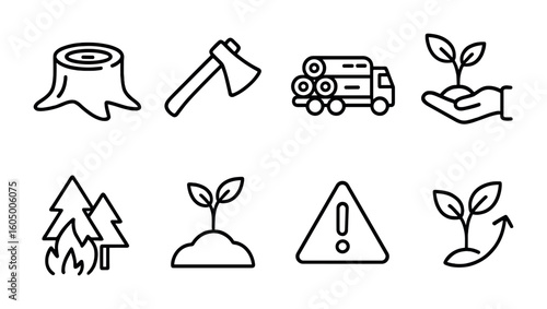Deforestation and Recovery Icons