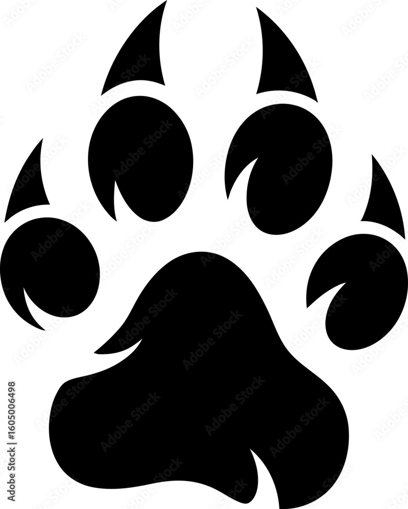 Obraz premium Black Animal Paw Print
