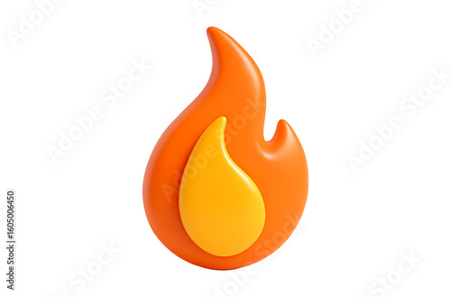 vector fire icon,
Glossy 3D Flame Icon  Vibrant Modern Illustration