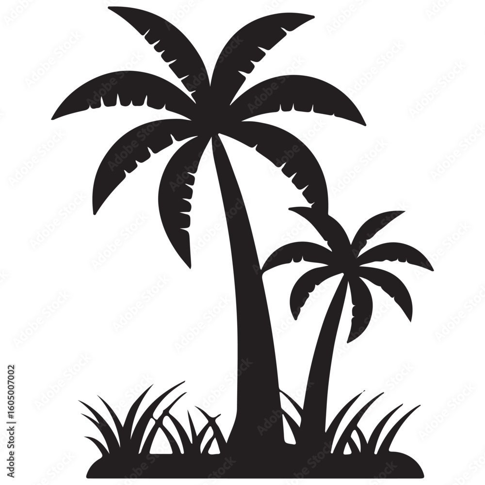 Fototapeta premium Palm Tree Silhouette Clipart