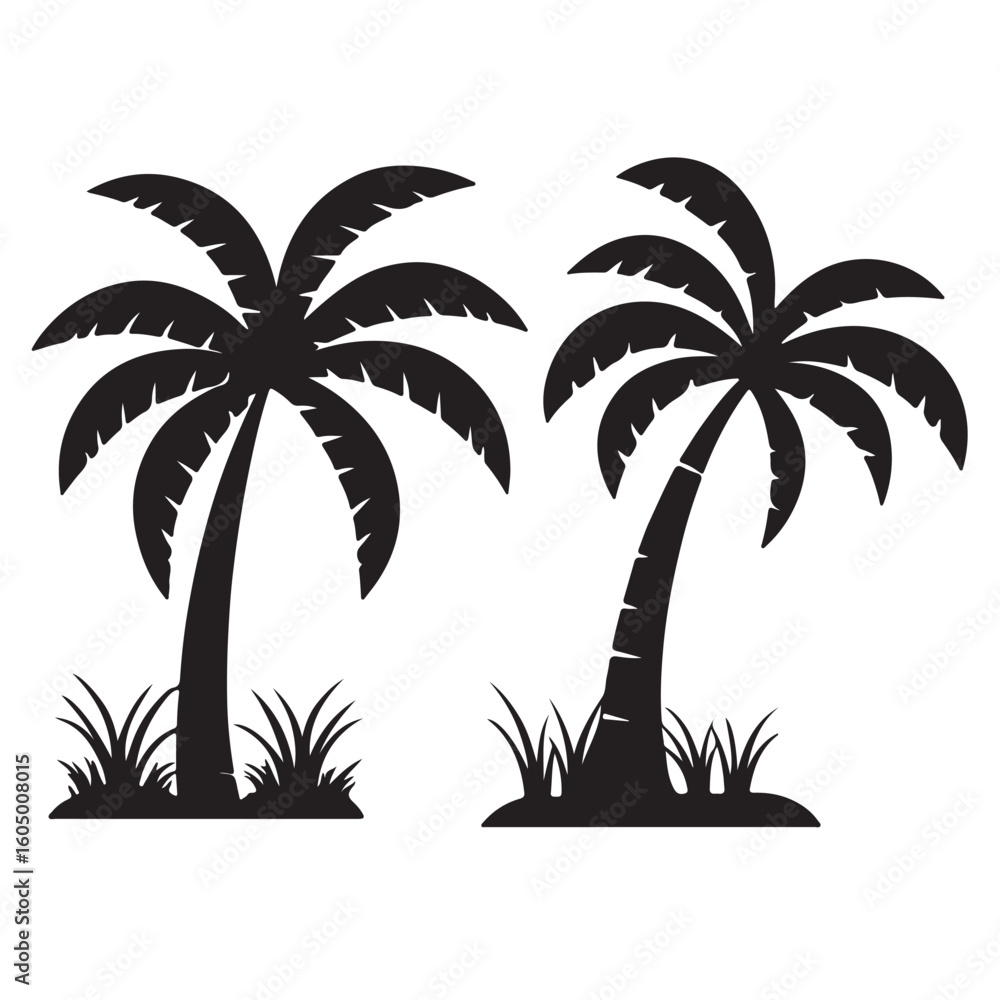 Fototapeta premium Palm Tree Silhouette Clipart