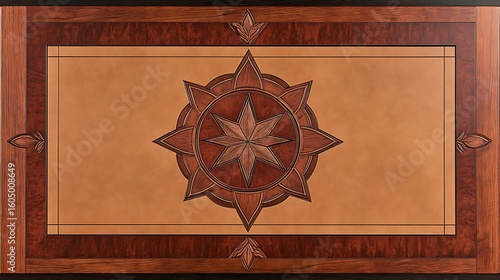 Ornate wood inlay tabletop