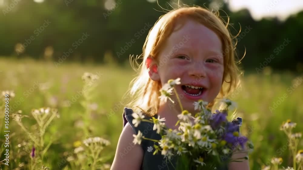 Happy girl in a meadow Happy girl in a meadow