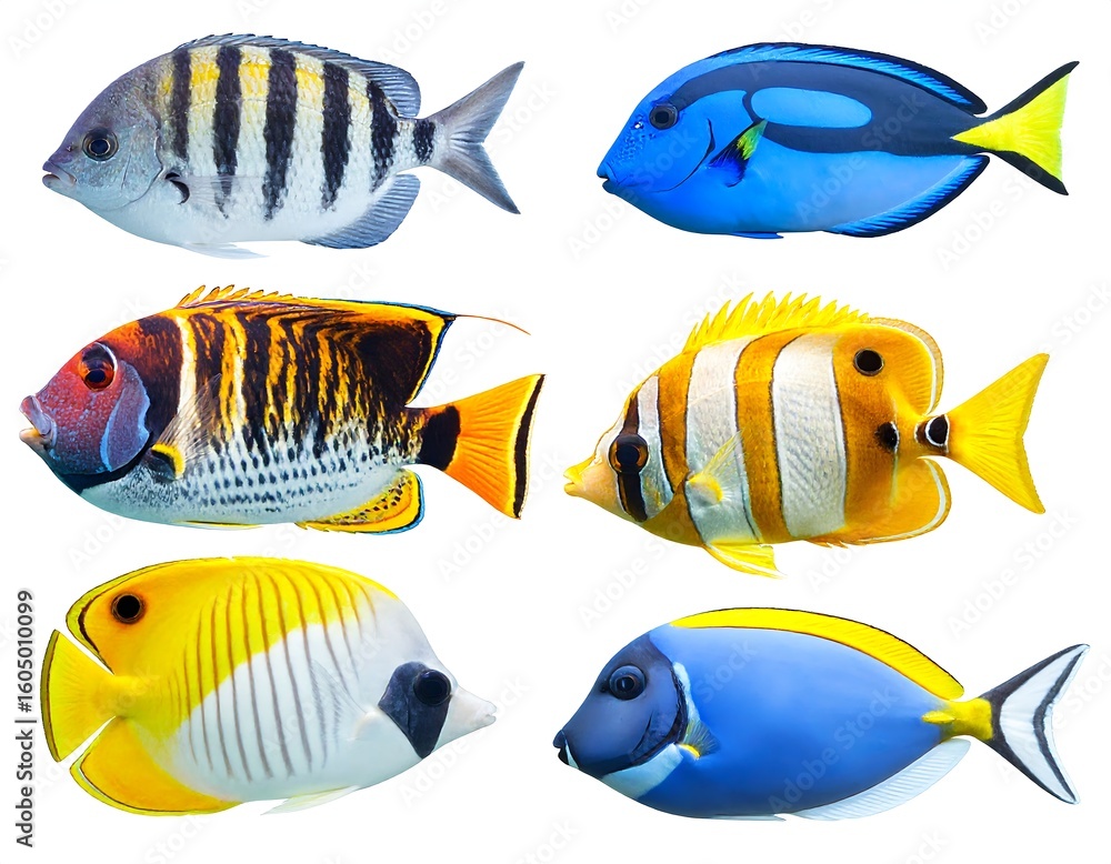 Naklejka premium Colorful fish profile view