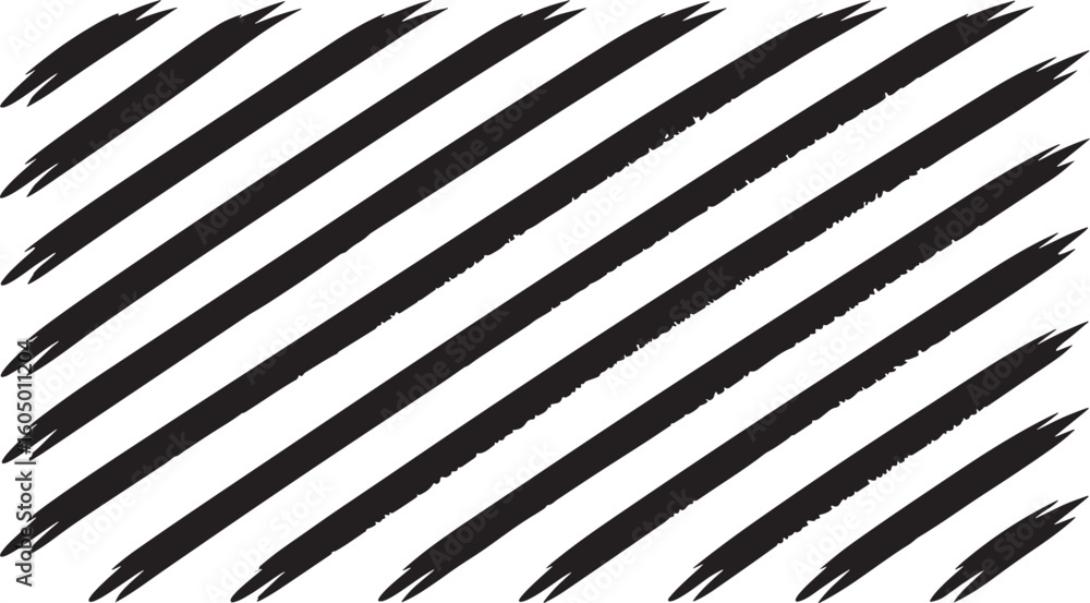 Fototapeta premium Black ink brush strokes diagonal pattern abstract background