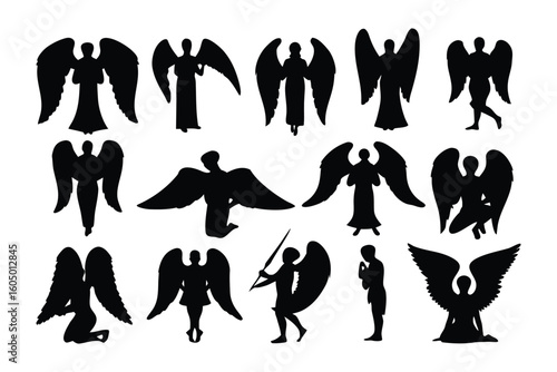 Collection of silhouetted cobra and serpent poses in various dynamic and threatening stances