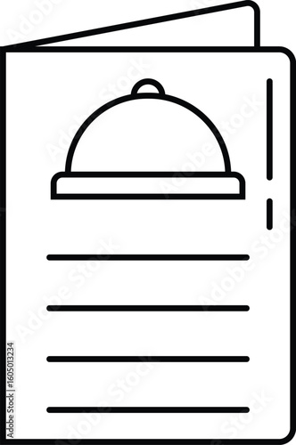 Vector illustration of a restaurant menu icon. Represents food list, meal options, dining symbol – perfect for use in food delivery apps, restaurant websites, café branding, mobile interfaces
