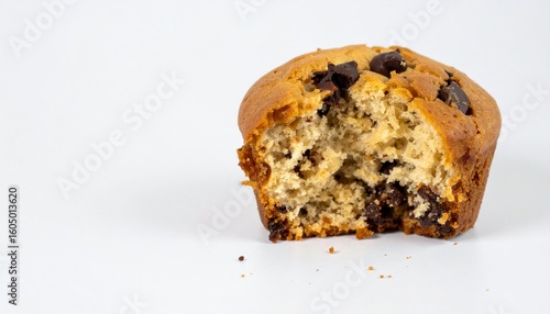Wallpaper Mural Delicious chocolate chip muffin with a bite taken out, showcasing moist texture and rich flavor Torontodigital.ca