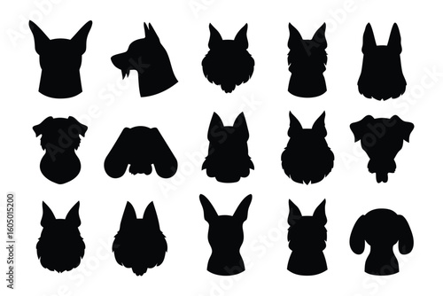 Collection of silhouetted ferrets displayed in various poses and actions against a white background