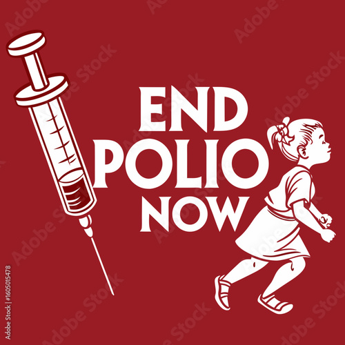 End Polio Now A Call to Action with a Child Running Towards a Future Free of Polio