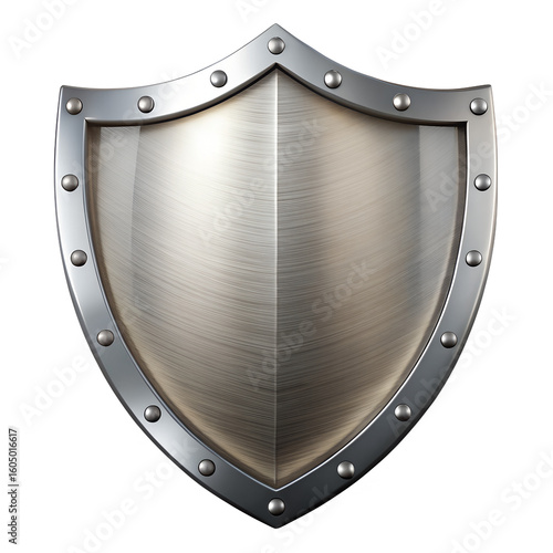 Classic metal shield isolated on transparent background