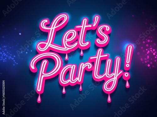Neon Party Invitation Design.