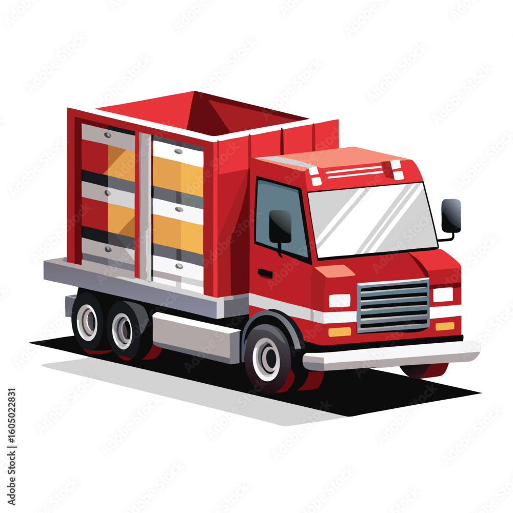 Heavy Duty Logistics Truck Delivery Icon on white background Heavy Duty Logistics Truck Delivery Icon on white background