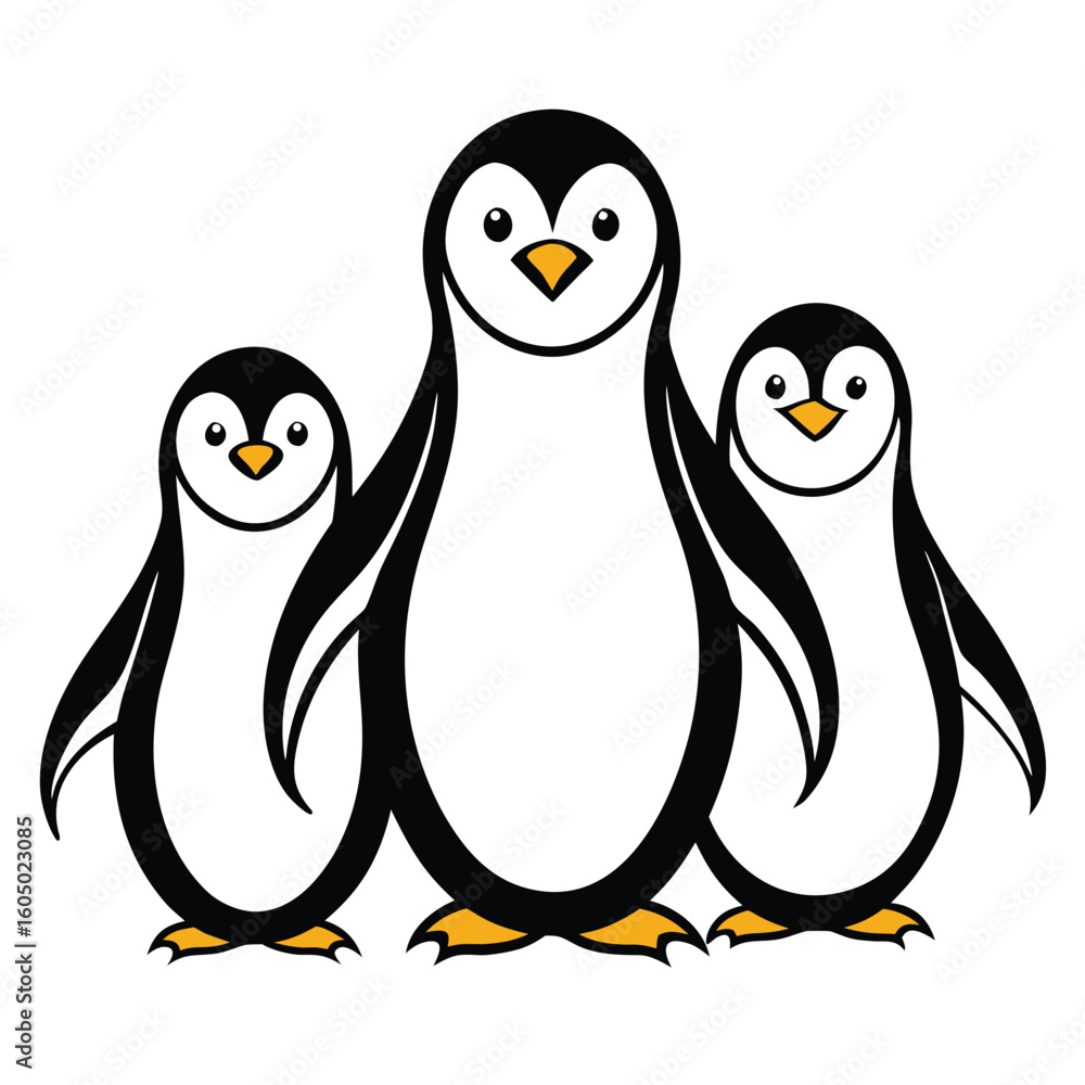 Fototapeta premium penguin animal outline vector silhouette