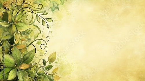 Wallpaper Mural Pastel floral border on antique paper Torontodigital.ca