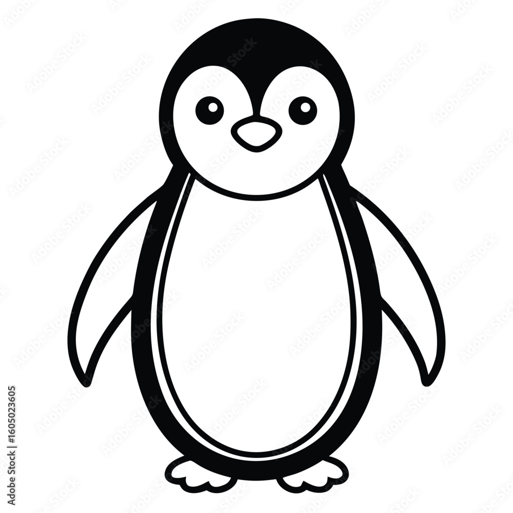 Fototapeta premium penguin animal outline vector silhouette