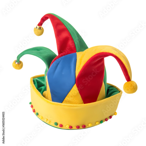 Multicolored Jester Hat with Bells