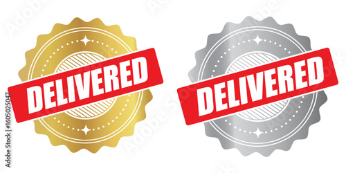 Golden Delivered Stamp Label – Premium Vector Seal for Shipping Confirmation