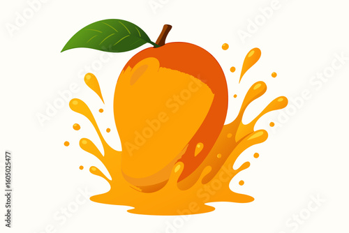Juicy Mango Splash: Vibrant Vector Illustration
