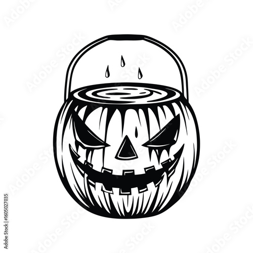 Spooky jack o lantern candy bucket halloween pumpkin