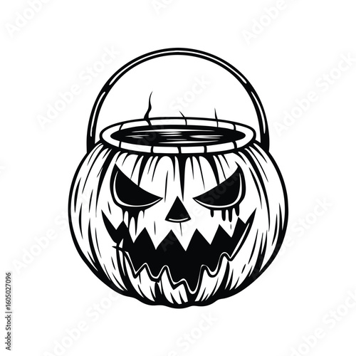 Spooky jack o lantern candy pail halloween pumpkin