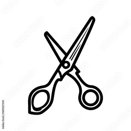 Haircut Vintage Badge Scissors Black Graphic Silhouette Design