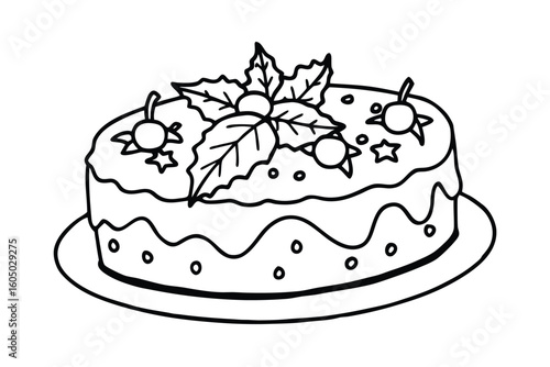 Holiday Fruitcake And Decorations
