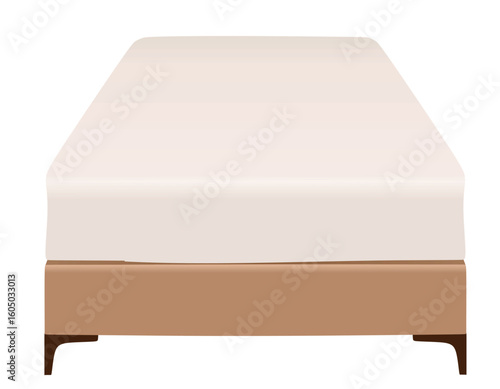 Brown single bed. vector illustration	
