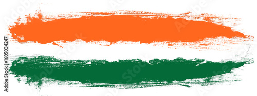 Tableau sur toile Creative Indian flag tricolor brush stroke style illustration with detailed text