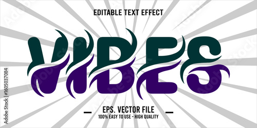 vibes, happy and funny text effect with editable text
