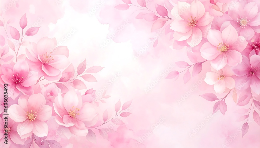Fototapeta premium Delicate pink floral background